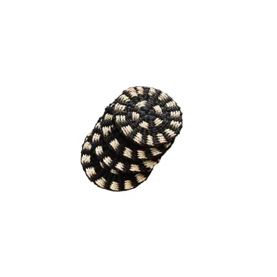 Likha Black / White Two-tone Round Braided Coasters, Black And White Set Of Four - Natural Fiber In Multi