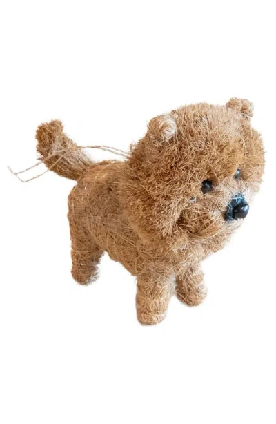 Likha Chow Chow Handwoven Ornament In Brown