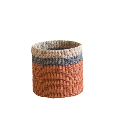 Likha Coral Tabletop Mini Basket - Handwoven Baskets In Orange