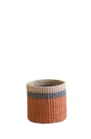 Likha Cylinder Mini Tabletop Basket In Brown