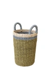 Likha Cylinder Vase Basket With Handles In Green