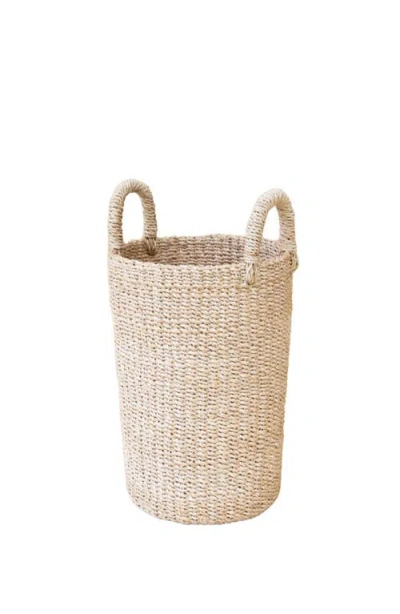 Likha Cylinder Vase Basket With Handles In Nude