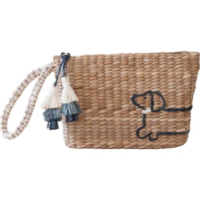 Likha Dachshund Embroidered Wristlet In Pink