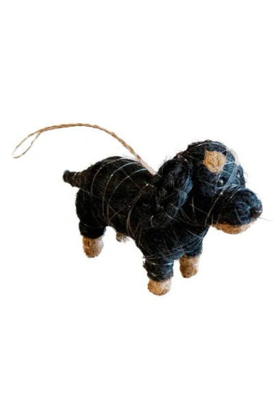 Likha Dachshund Handwoven Ornament In Black