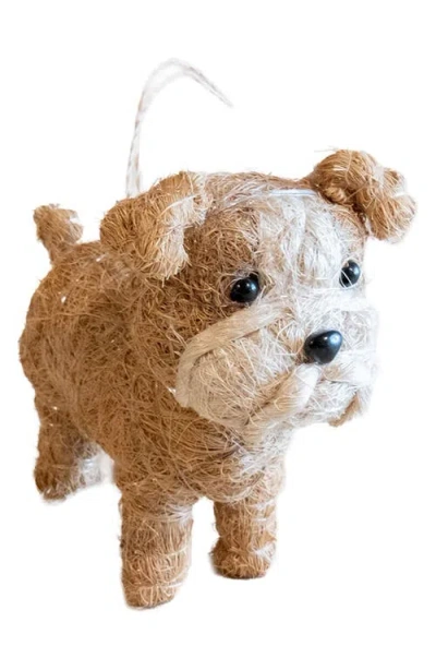 Likha English Bulldog Handwoven Ornament In Brown