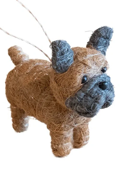 Likha French Bulldog Handwoven Ornament In Brown