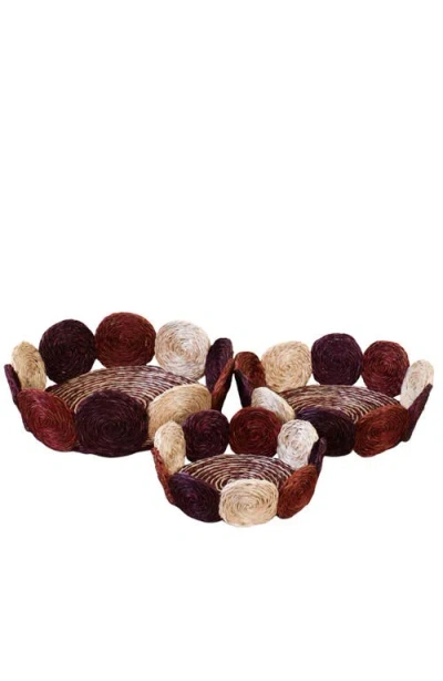 Likha Fruit Basket Circles, Set Of 3 In Multi