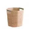 Likha Green Natural Octagon Basket With Sage Handle - Octagon Basket In Green