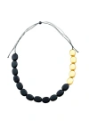 Likha Guija Wooden Necklace In Black