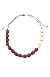 Likha Guija Wooden Necklace In Brown