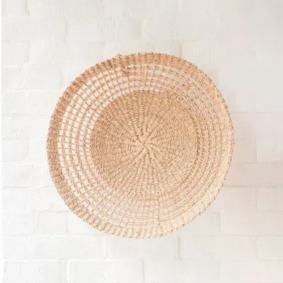 Likha Large Open Weave Wall Basket 18" In In Cream