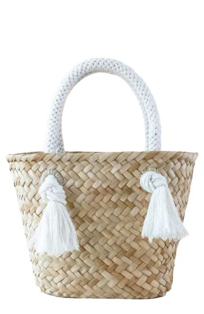 Likha Mini Seagrass Tote In Blue