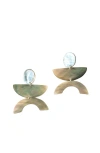 Likha Mother-of-pearl Long Geometric Dangle Earrings In Multi