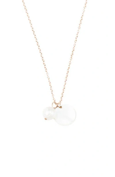 Likha Mother-of-pearl Round & Pearl Pendant Necklace In White