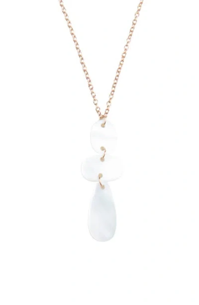 Likha Mother-of-pearl Round, Oblong & Raindrop Pendant Necklace In Gold
