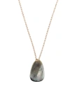 Likha Mother-of-pearl Trapezoid Pendant Necklace In Gray