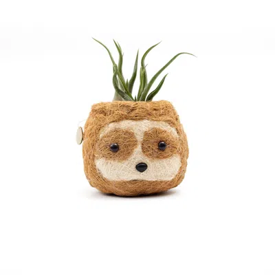 Likha Neutrals Coco Coir Animal Planter Mini Pot Sloth Light