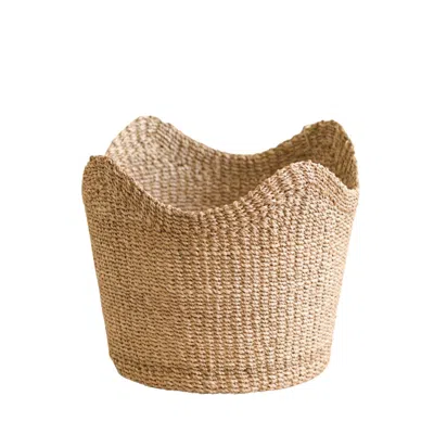 Likha Neutrals Natural Scallop Basket - Planter Basket