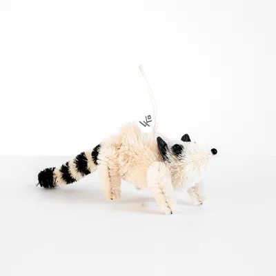 Likha Neutrals Set Of Three Raccoon Ornament, Black