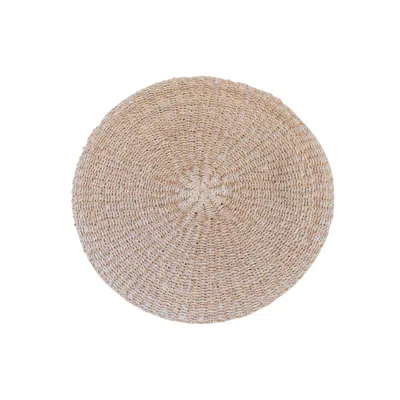 Likha Neutrals Set Of Two - Natural Round Charger Placemats In Brown