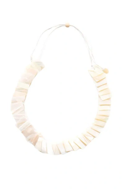 Likha Playa Square Tiles Mother-of-pearl Necklace In White