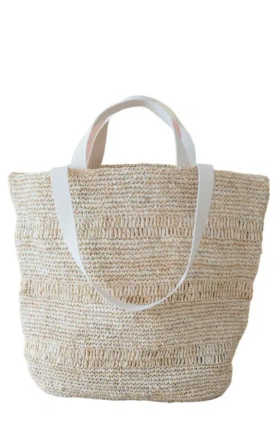 Likha Raffia Woven Tote In Pink