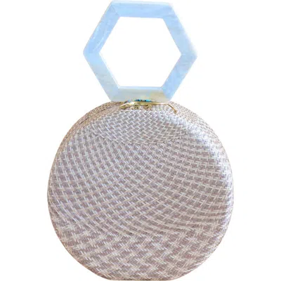 Likha Round Handbag With Mother-of-pearl Handle In Black