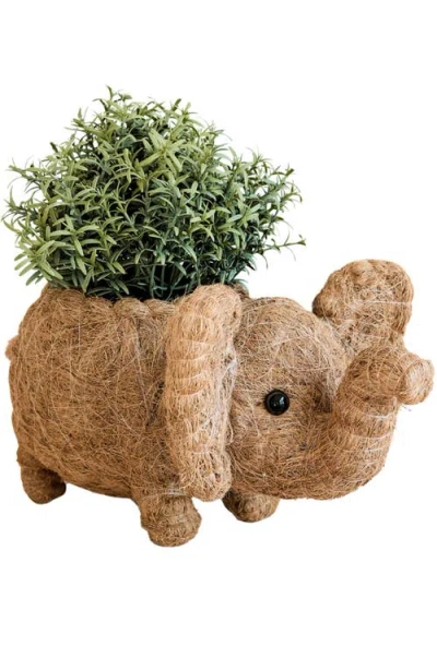 Likha Safari Animal Coco Coir Planters In Brown