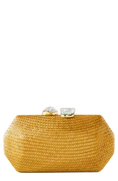 Likha Solid Octagon Clutch In Brown