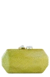 Likha Solid Octagon Clutch In Green
