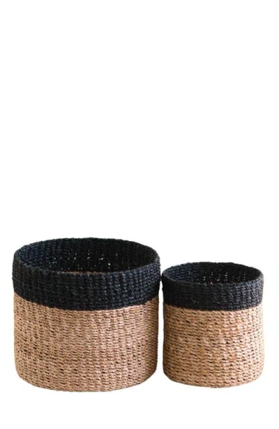 Likha Square Tabletop Basket With Handles In Brown