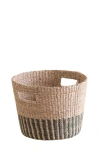 Likha Tapered Basket With Cutout Handles In Brown