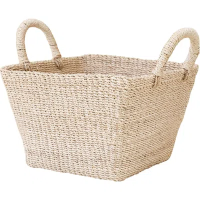 Likha Tapered Square Tabletop Basket With Handles In Nude