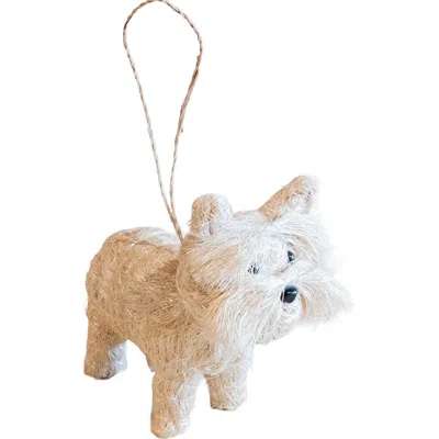 Likha Westie Handwoven Ornament In Neutral