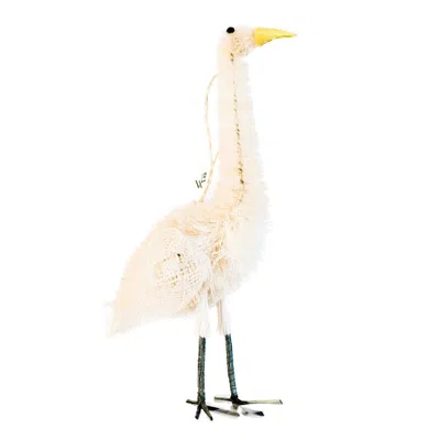 Likha White Set Of Three Bottlebrush Ornament - Heron
