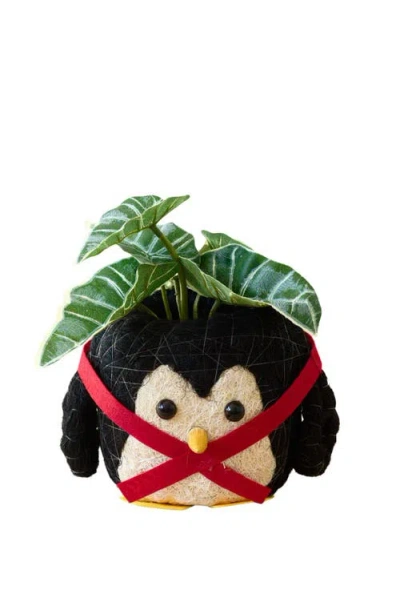 Likha Winter Animal Coco Coir Planters In Black