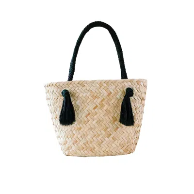 Likha Women's Black Large Classic Tote Bag With Braided Handles
