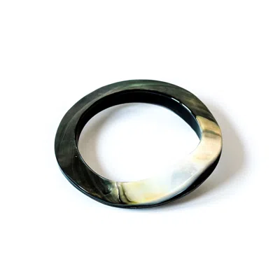 Likha Women's Black Mother-of-pearl Bangle Iridescent Grey In Metallic