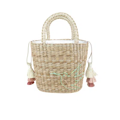 Likha Women's Green Mini Tote Bag With Embroidered Hummingbird