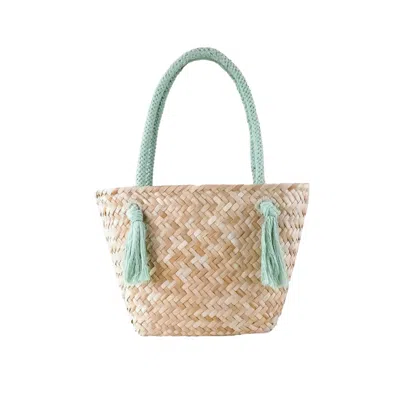 Likha Women's Green Sage Large Classic Tote Bag With Braided Handles