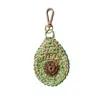 Likha Women's Green Trendy Avocado Bag Charm - Handmade Raffia Keychain In Green