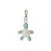 Likha Women's Green Turtle Bag Charm - Handmade Raffia Keychain In Green