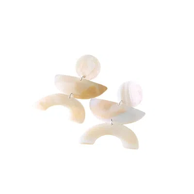 Likha Women's Pearl White Long Dangle Earrings - White