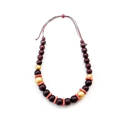 Likha Women's Pompa Statement Necklace, Wine In Red
