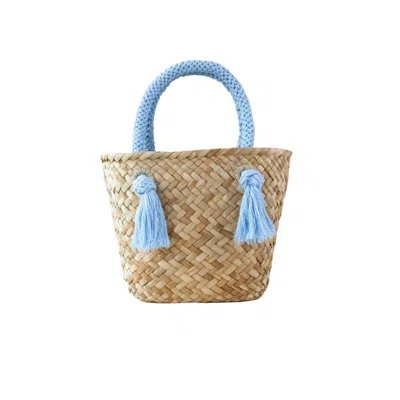 Likha Women's Powder Blue Small Classic Tote Bag With Braided Handles In Brown