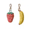 Likha Women's Red / Yellow / Green Strawberry + Banana Bag Charms - Smoothie Sweethearts, Bundle Of Two