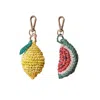 Likha Women's Red / Yellow Watermelon + Lemon Bag Charms - Fruit Charms, Bundle Of Two