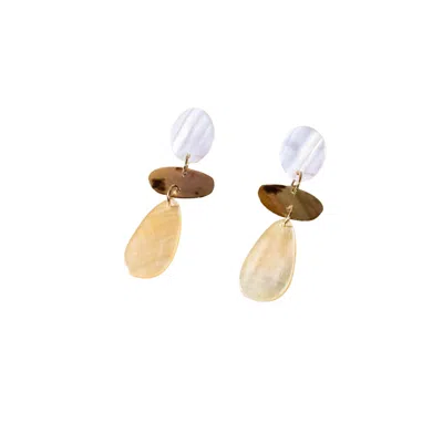 Likha Women's Tricolor Raindrop Mother-of-pearl Earrings In Brown