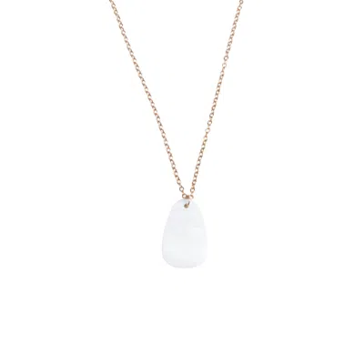 Likha Women's White Mother-of-pearl Trapezoid Necklace With Rose Gold Chain