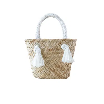 Likha Women's White Oat Small Classic Tote Bag With Braided Handles In Multi